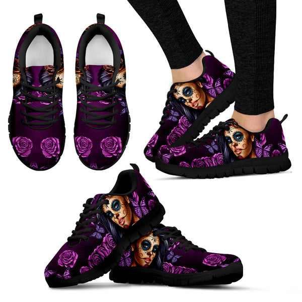 Calavera Girl Sneakers- Running Shoes Violet