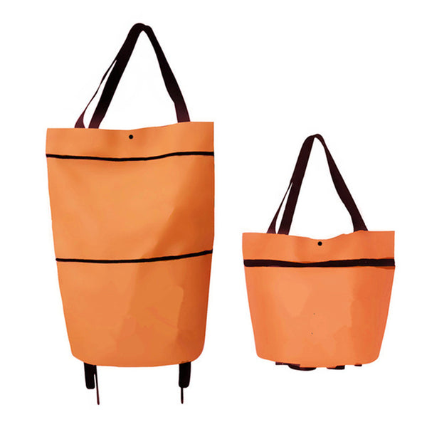 FOLDABLE SHOPPING TOTE BAG WITH WHEELS REUSEABLE