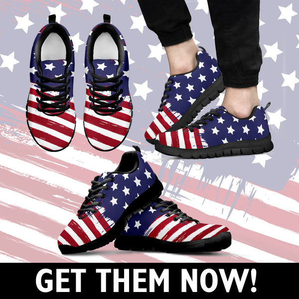 Mens Stars & Stripes Running Shoes Picture