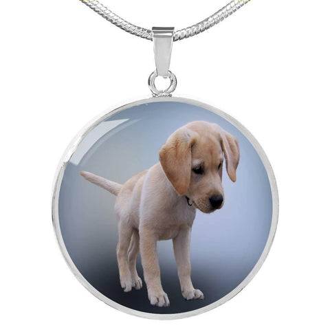 LABRADOR PUPPY LUXURY NECKLACE WITH CIRCLE CHARM - TSP Top Selling Products