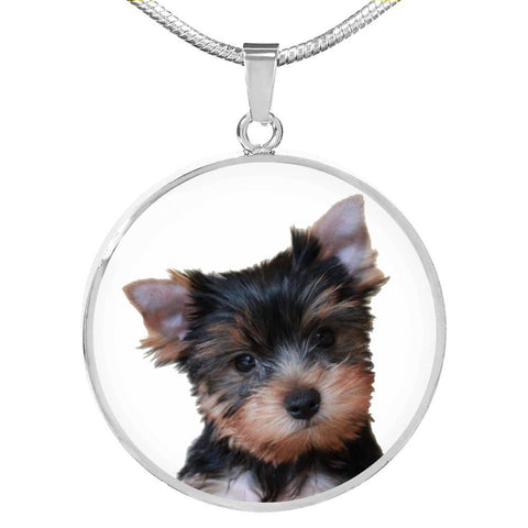 YORKIE LUXURY NECKLACE WITH CIRCLE CHARM - TSP Top Selling Products