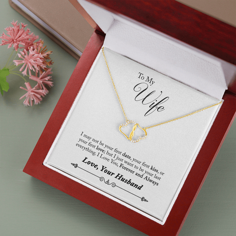 TO MY WIFE - EVERLASTING LOVE 10K GOLD NECKLACE WITH DIAMONDS