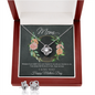 MOTHERS DAY GIFT LOVE KNOT NECKLACE & EARRING SET WITH MESSAGE CARD