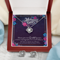 MOTHERS DAY GIFT LOVE KNOT NECKLACE & EARRINGS SET WITH MESSAGE CARD