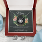 MOTHERS DAY GIFT LOVE KNOT NECKLACE & EARRING SET WITH MESSAGE CARD