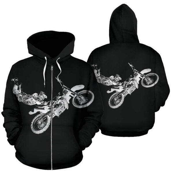All Over Zip Up Hoodie - Biker - TSP Top Selling Products