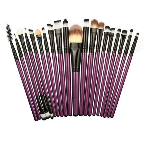 Professional 20 piece Makeup Brushes Purple Black