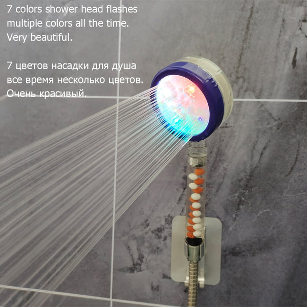 LED  3/7 Color Changing Shower Head Temperature Sensor