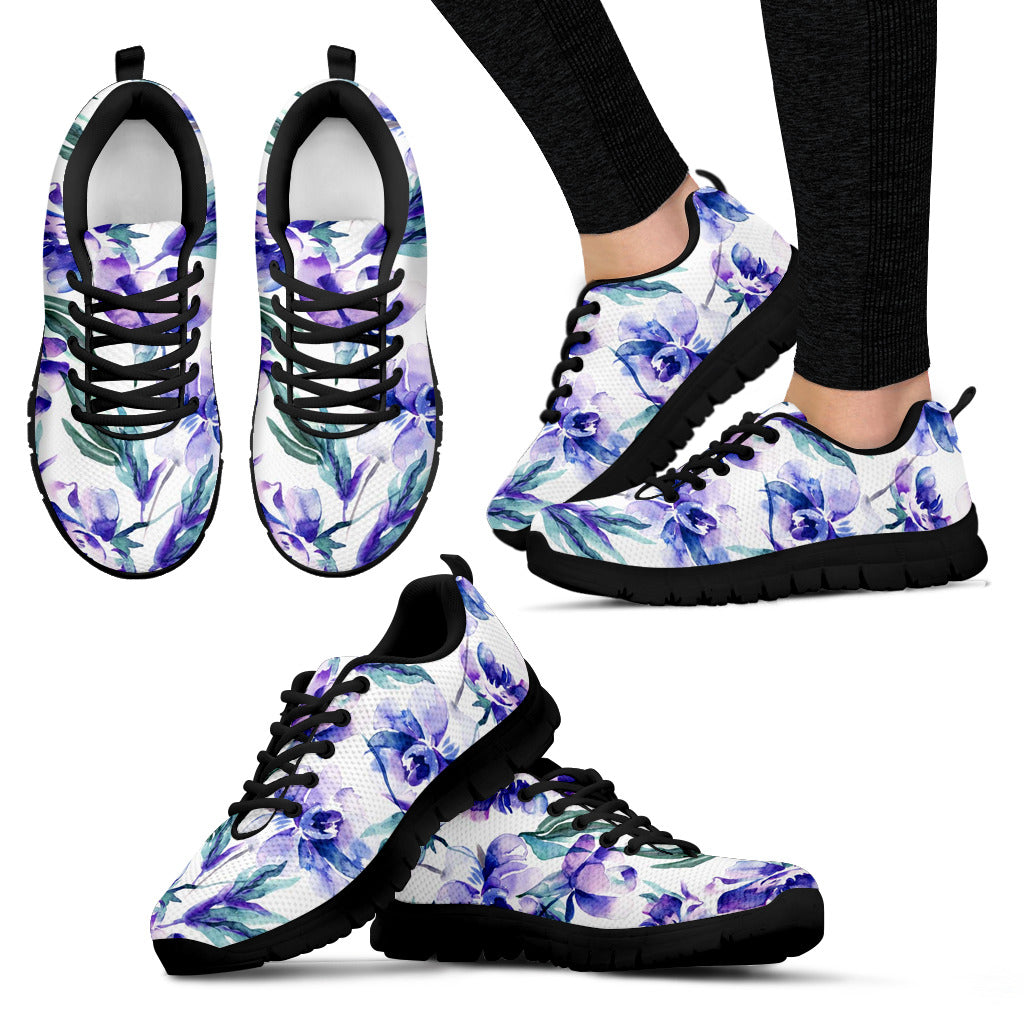 BLUE & WHITE ABSTRACT WOMEN'S RUNNING SHOES