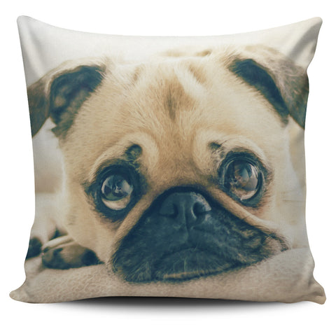 PUG PUPPY WATERCOLOR PILLOW COVER