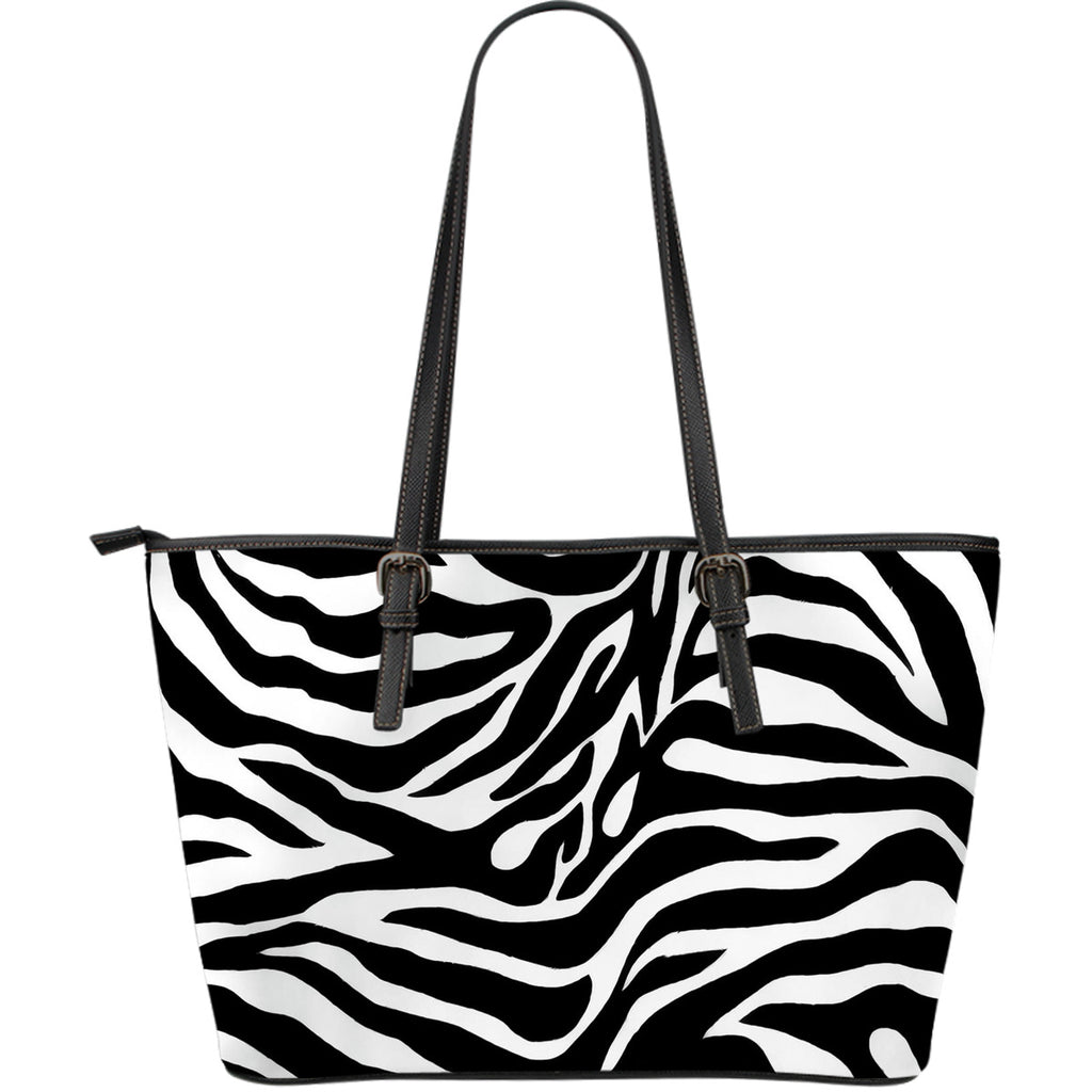 Zebra Print Large Leather Handbag