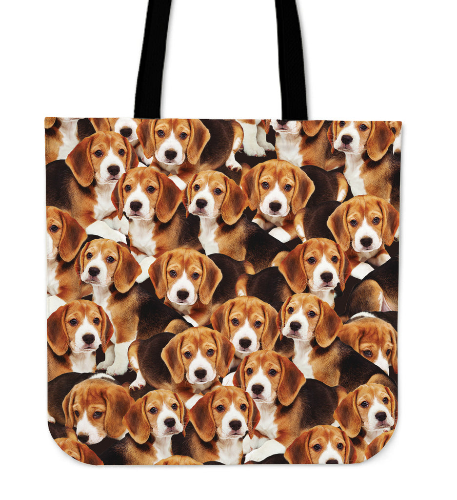 BEAGLE PUPPY LINEN TOTE BAG