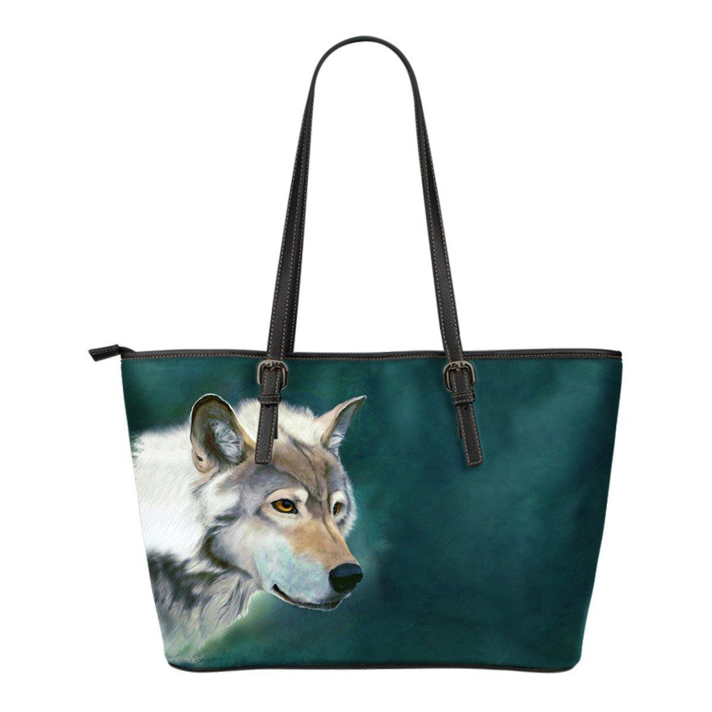 Wolf Face Small Leather Tote Bag - TSP Top Selling Products
