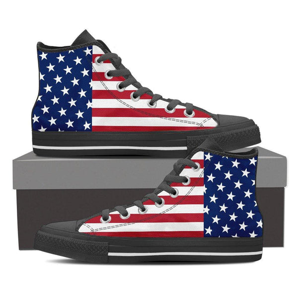 Men's American Flag High Top Canvas Shoes