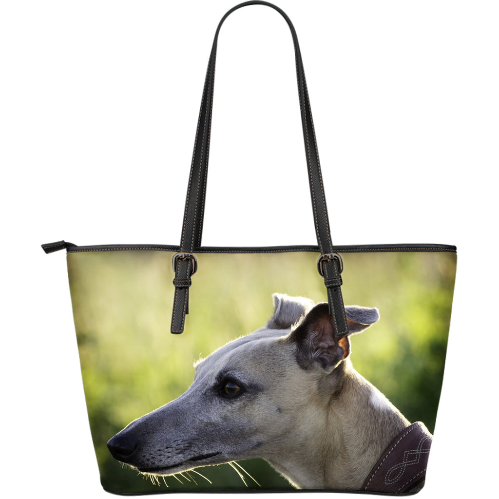 GREYHOUND LOVERS LARGE LEATHE TOTE BAG