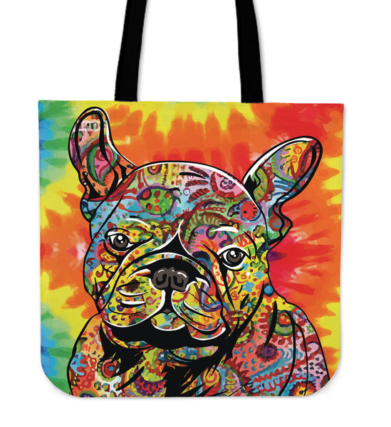 French Bulldog Linen Tote - multicolor