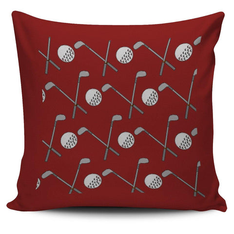 GOLF DESIGN PILLOW COVER - BURGUNDY - TSP Top Selling Products