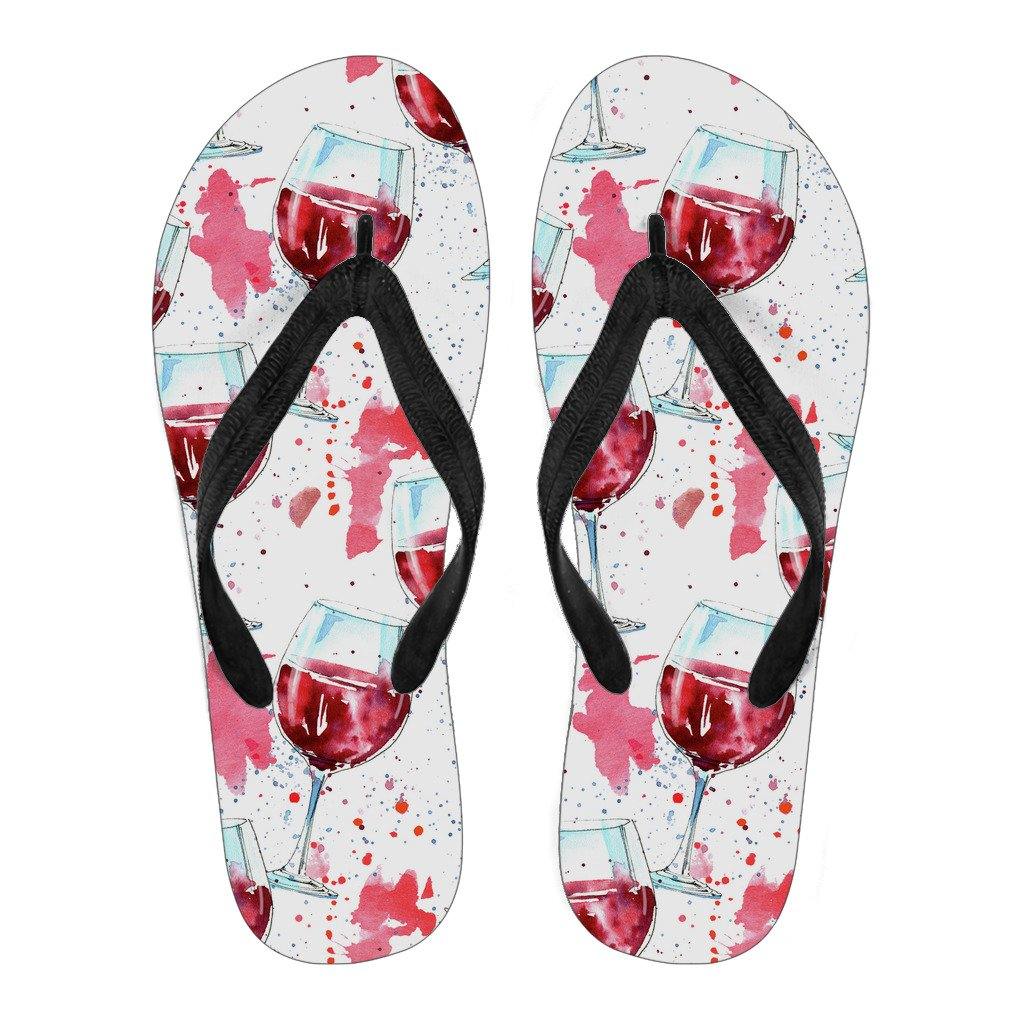 A GLASS OF WINE WOMEN'S FLIP FLOPS - TSP Top Selling Products