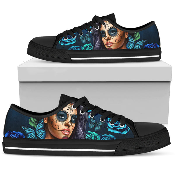 Womens Calavera Girl Turquoise Low Tops