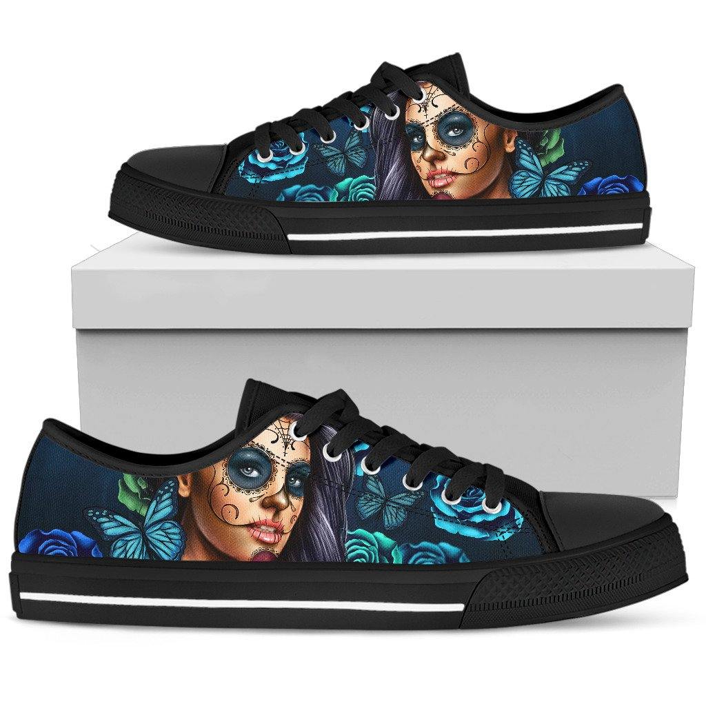Women's Low Tops Calavera Turquoise (Black Soles) - TSP Top Selling Products