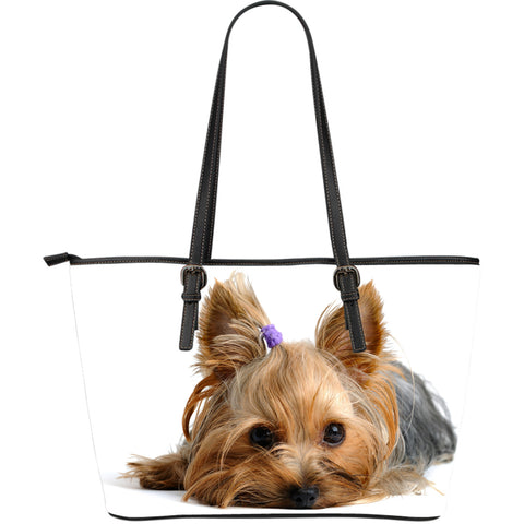 YORKIE LARGE LEATHER TOTE BAG