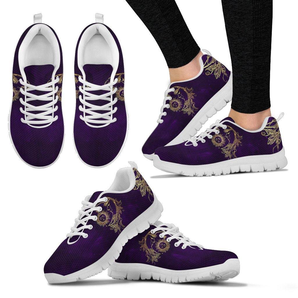 Womens Sun and Moon Dark Purple Sneakers. - TSP Top Selling Products