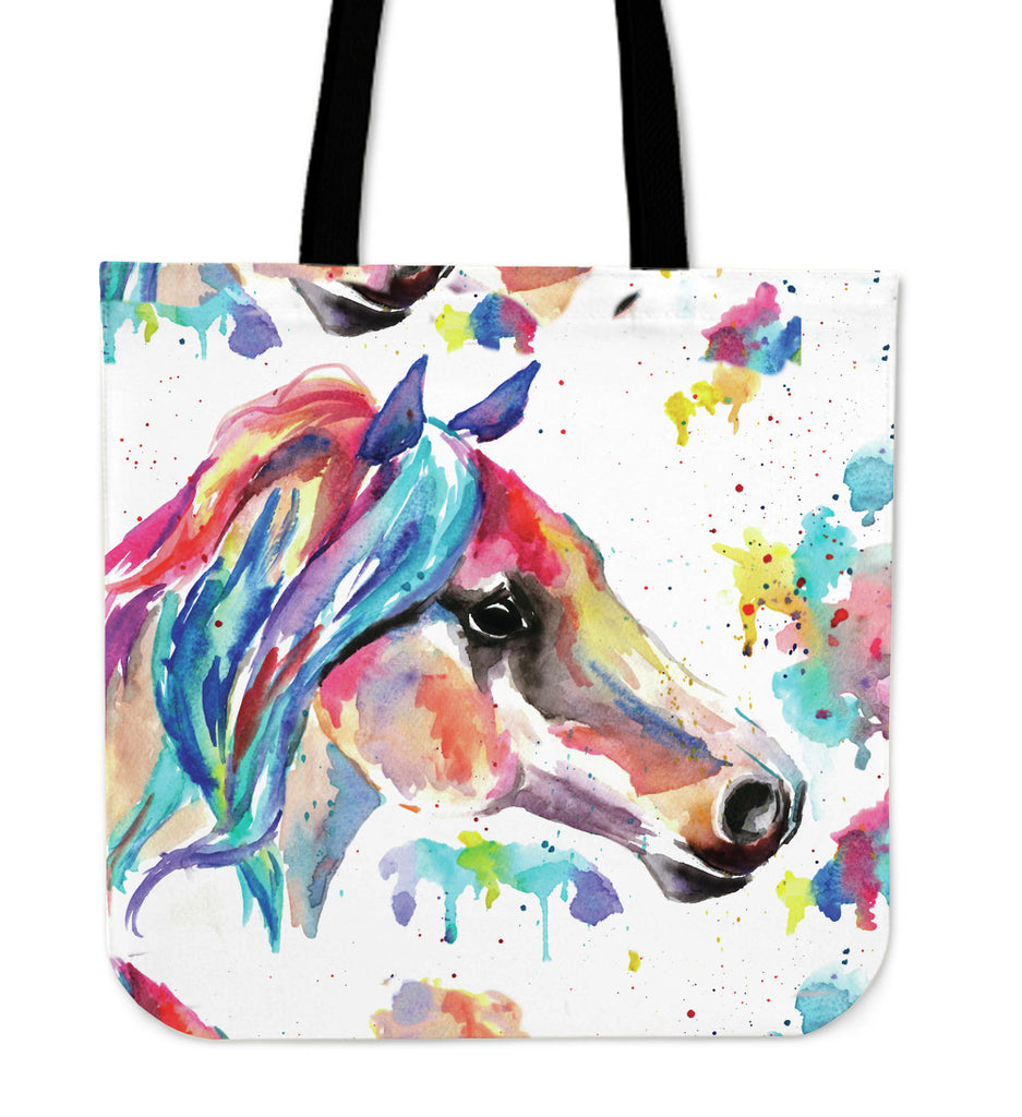 Watercolor Horse Cloth Tote Bag