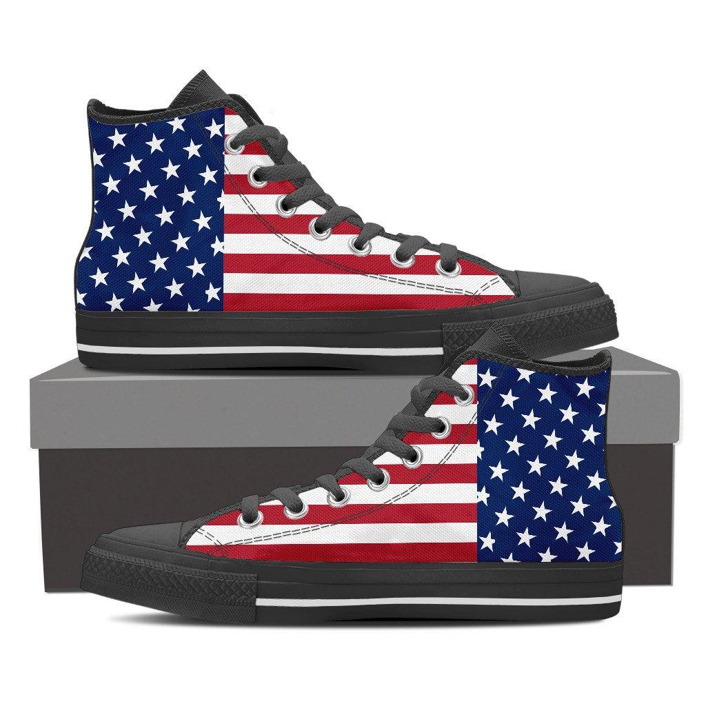 Women's American Flag High Top Canvas Shoes