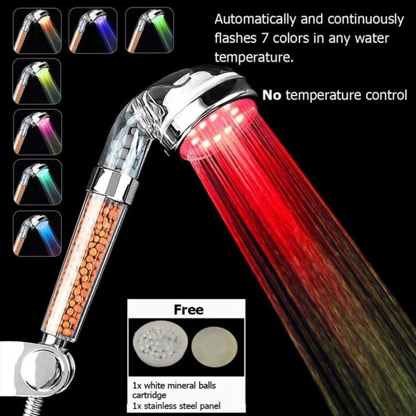 LED  3/7 Color Changing Shower Head Temperature Sensor
