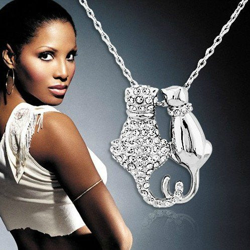 SPECIAL MOMENT RHINESTONE CAT NECKLACE