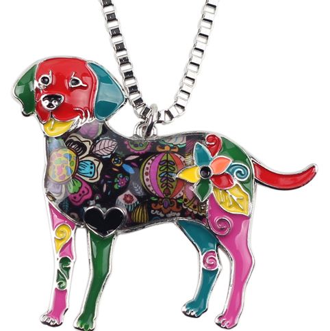 LABRADOR ENAMEL NECKLACE