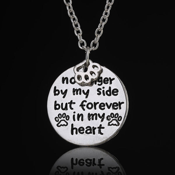 NO LONGER BY MY SIDE BUT FOREVER IN MY HEART NECKLACE
