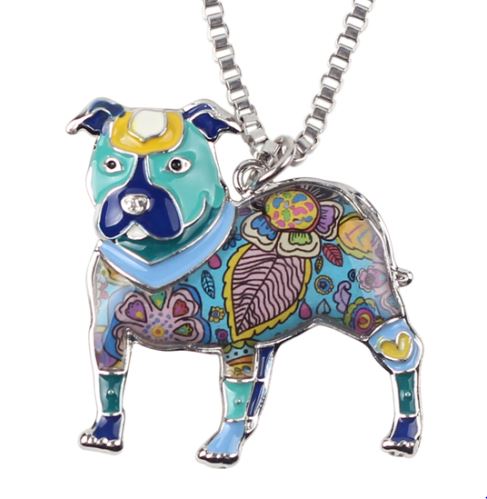 PIT BULL ENAMEL NECKLACE