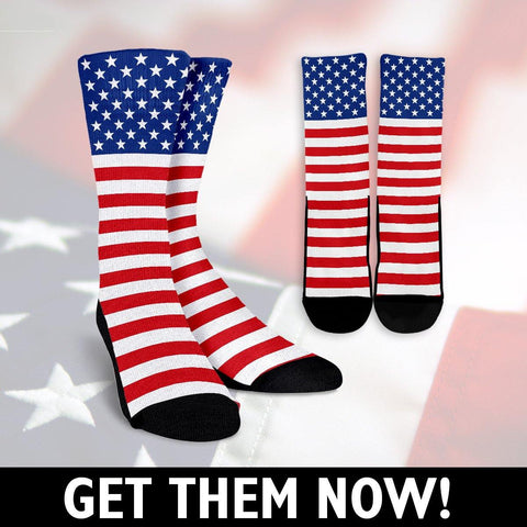American Flag Crew Socks Picture