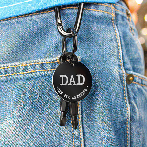 DAD CAN FIX ANYTHING PERSONALISED KEYCHAIN