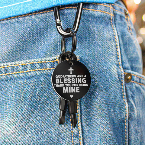 GODFATHERS ARE A BLESSING PERSONALIZED KEYCHAIN
