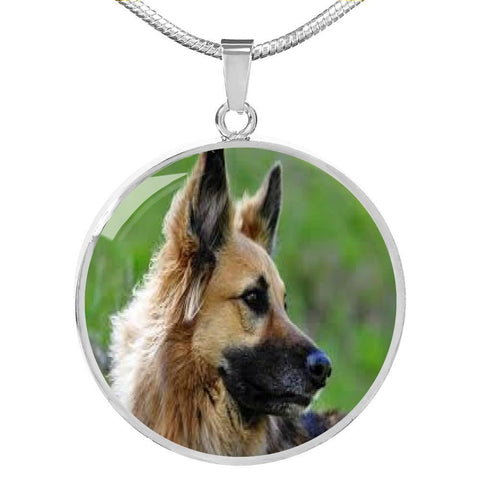 GERMAN SHEPHERD  LUXURY NECKLACE WITH CIRCLE CHARM - TSP Top Selling Products