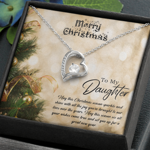 MERRY CHRISTMAS FOREVER LOVE NECKLACE - TO MY DAUGHTER
