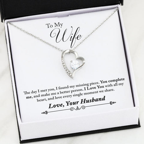 HEART NECKLACE- TO MY WIFE YOU COMPLETE ME - TSP Top Selling Products
