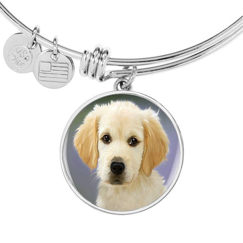 GOLDEN RETRIEVER LUXURY BANGLE WITH CIRCLE CHARM - TSP Top Selling Products