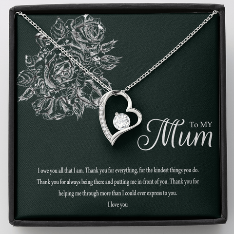 FOREVER LOVE NECKLACE GIFT WITH A MESSAGE CARD FOR MUM
