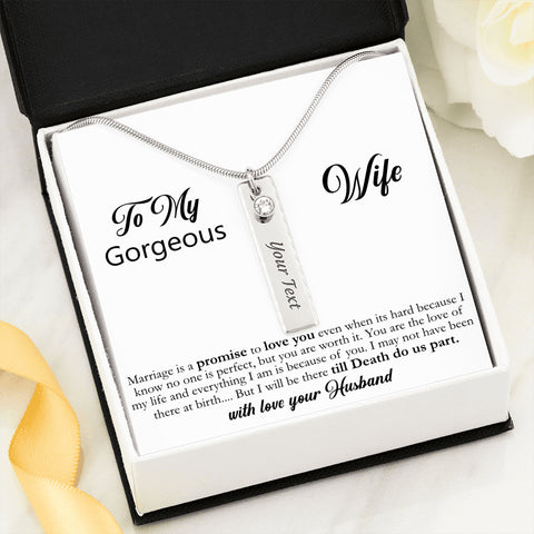 TO MY GORGEOUS WIFE - BIRTH STONE NECKLACE