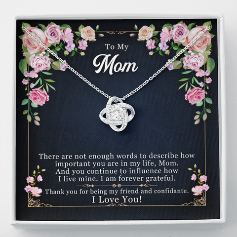 TO MY MOM NECKLACE WITH MESSAGE CARD