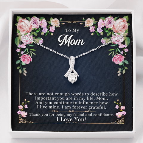 TO MY MOM -  ALLURING BEAUTY NECKLACE AND MESSAGE CARD GIFT