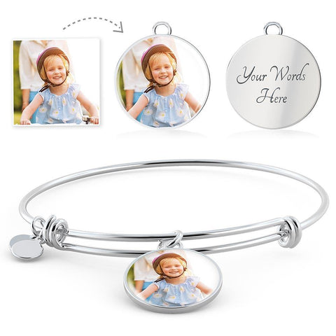 CUSTOM DESIGN YOUR OWN LUXURY BANGLE W/ CIRCLE CHARM - TSP Top Selling Products
