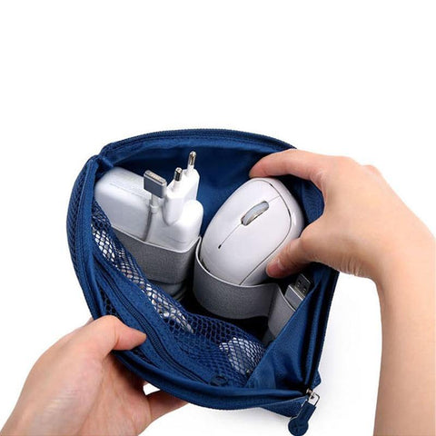 MAKEUP ORGANIZER ACCESSORIES BAG WITH SHOCKPROOF TRAVEL DIGITAL USB CHARGER CABLE - TSP Top Selling Products