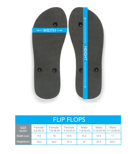 Mens American Flip Flops Width Guide