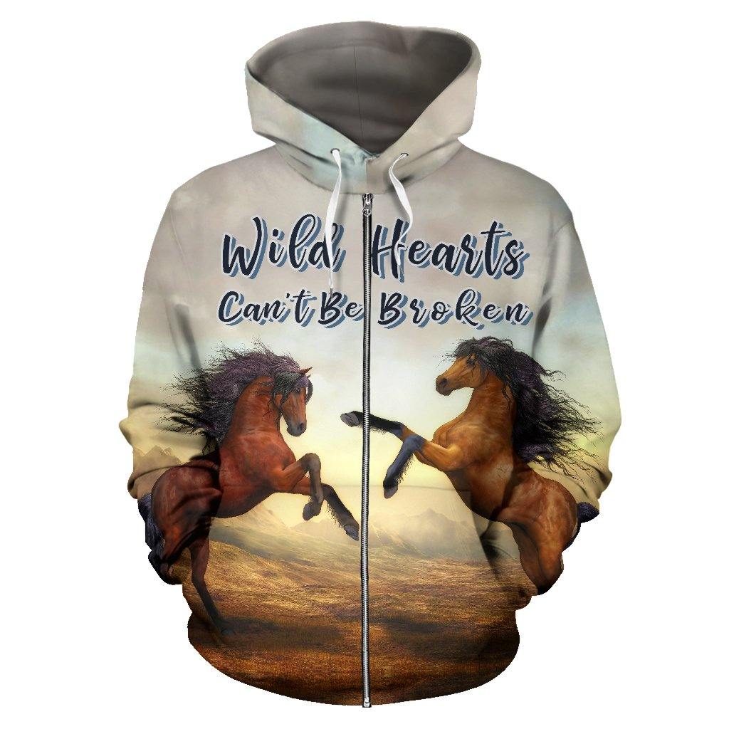 Wild Hearts Can't Be Broken All Over Print Hoodie Zip Up - TSP Top Selling Products