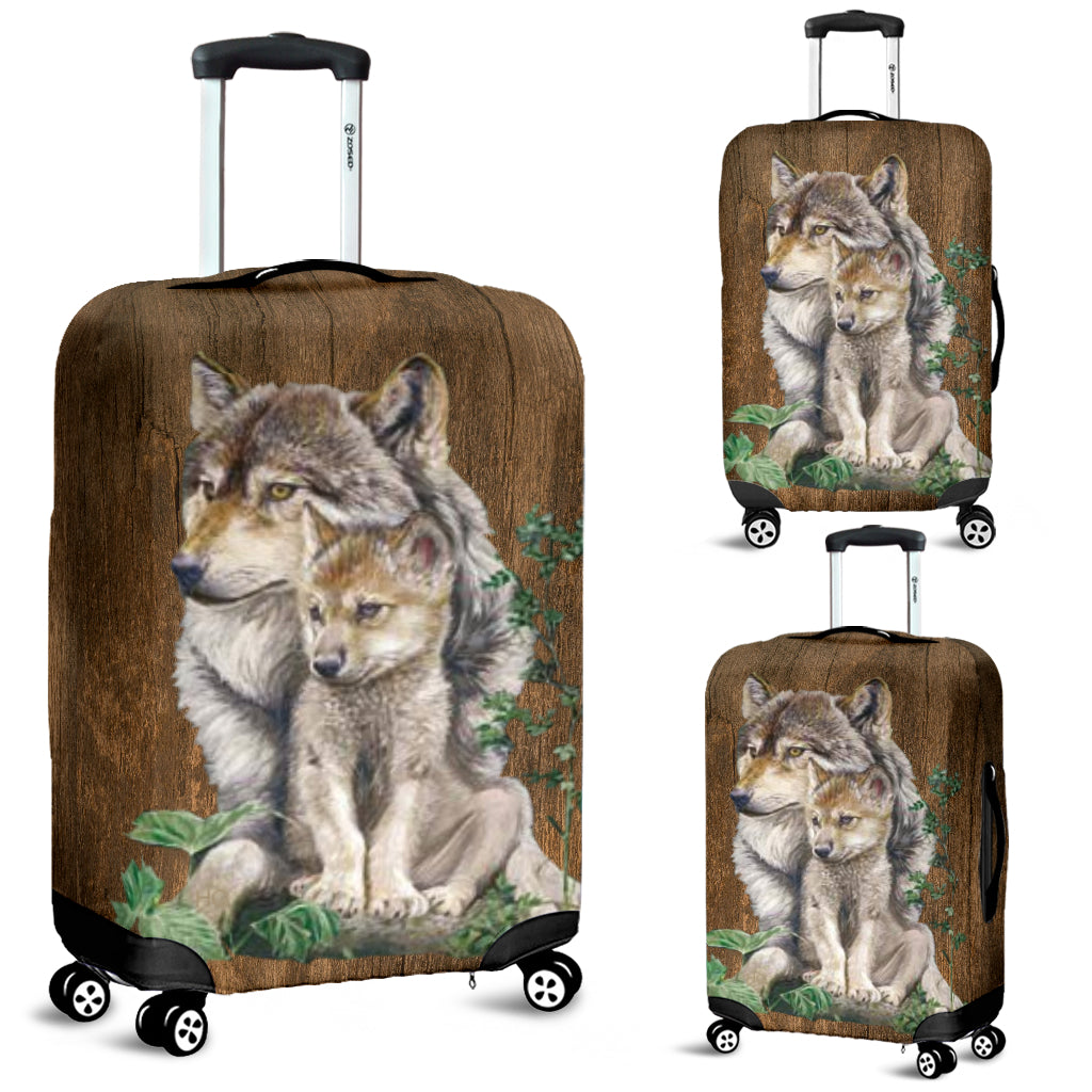 Wolf Mother & Puppy Luggage Protective Cover