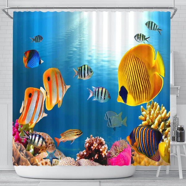 Yellow Fish Shower Curtain - TSP Top Selling Products